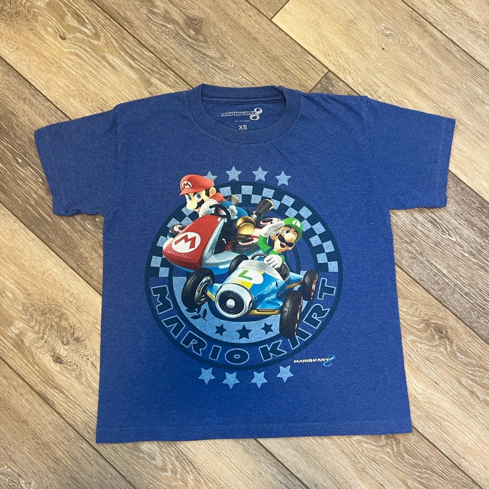 Nintendo Mario Kart Blue Kids T-Shirt kids size xs